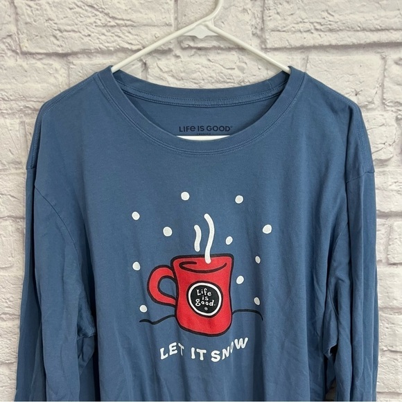 LIFE IS GOOD Men's let it snow Long-Sleeve Crusher Tee shirt XL - Picture 2 of 5